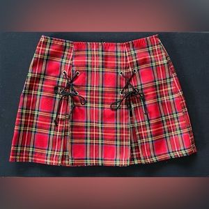 Lip Service Plaid Skirt w/laces